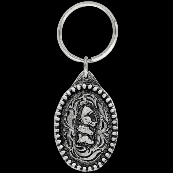 Multi-Horse Keychain, What's better than 1 horse? 3 of them! Our Multi-Horse keychain includes a beautiful beaded border, a 3D horse figure, and a key ring attachment. Each 